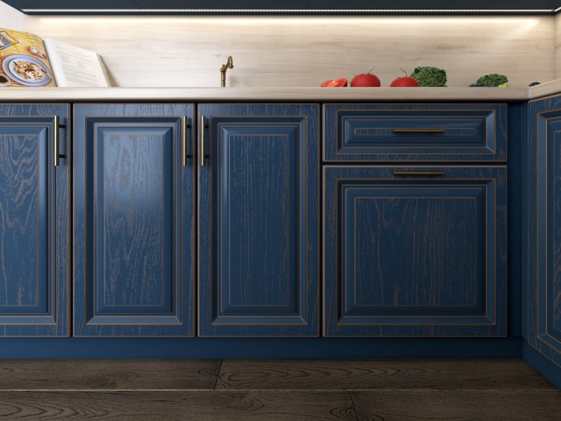 Kitchen royal vud blue patina gold