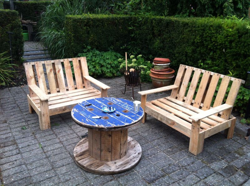 A bench from the pallets