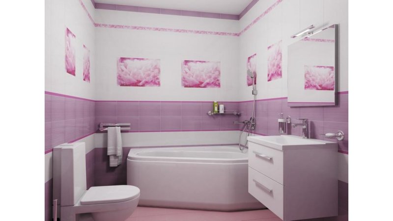 Pink tile for bathroom