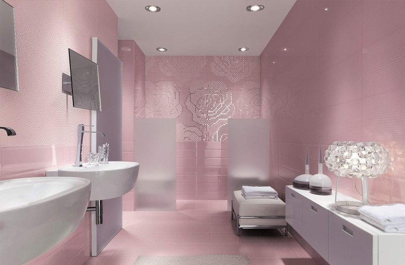 Pink tile for bathroom