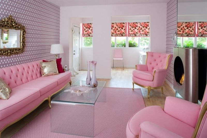 Pink living room