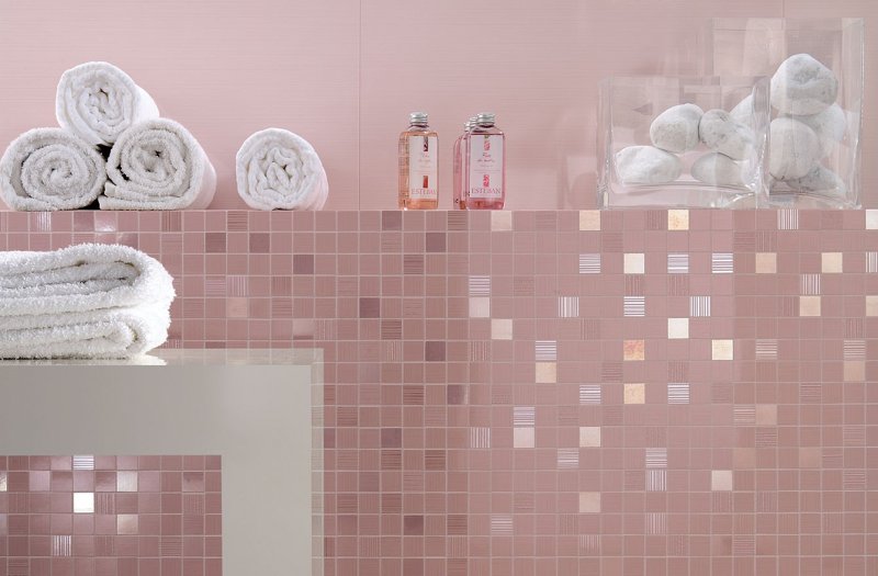 Ceramic tiles dusty rose