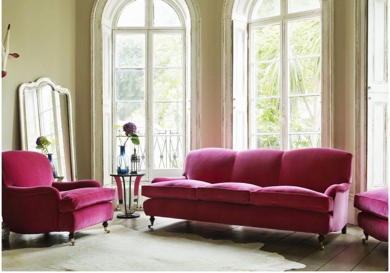 Fuchsia color sofa