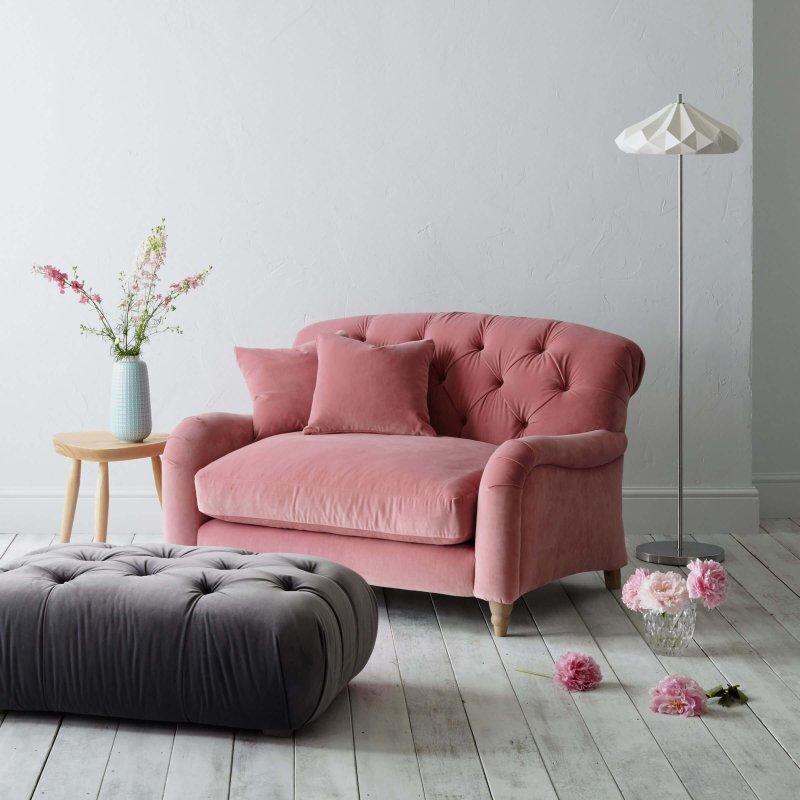 Pink sofa in the interior