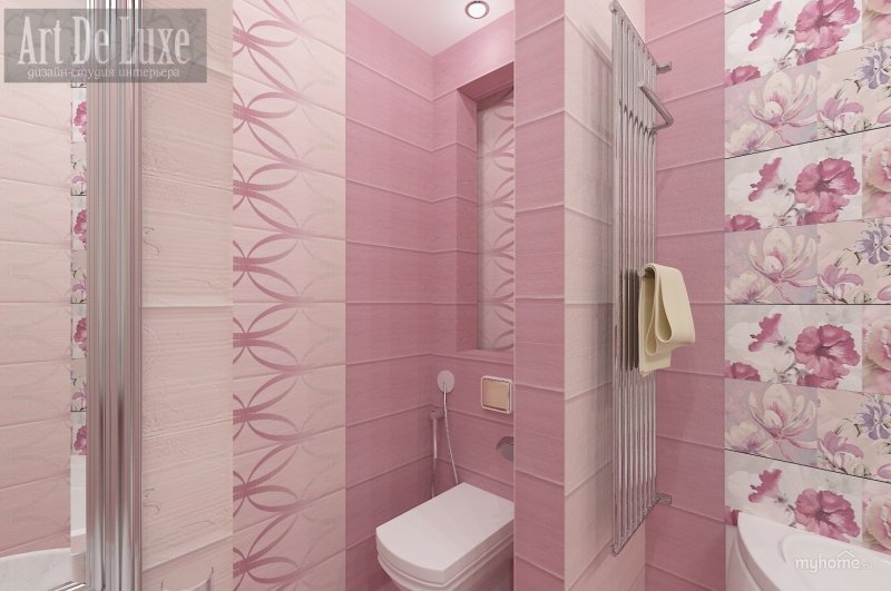 Bathroom tiles pink