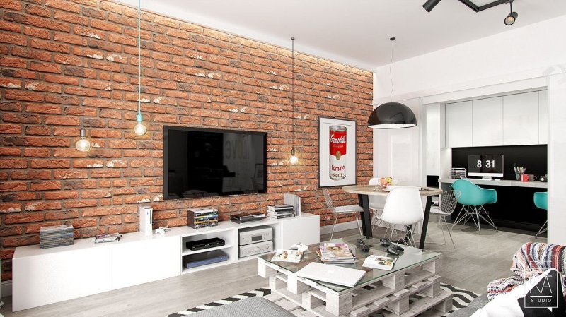 Brick wall in the interior