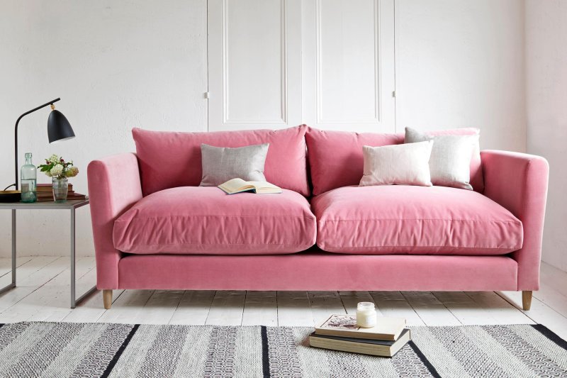 Pink sofa in the interior