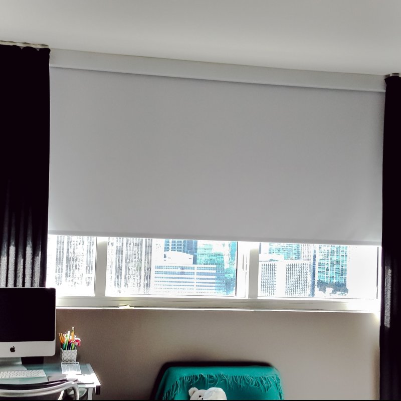 Black roller curtains