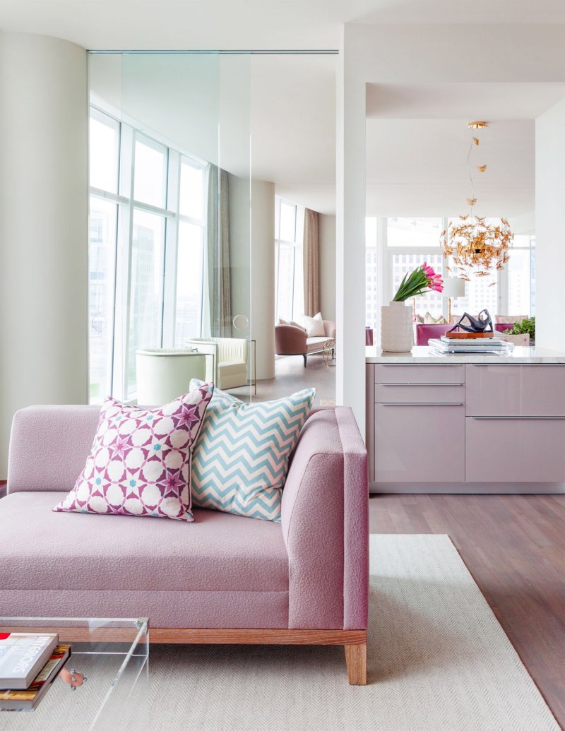 Pastel colors in the interior