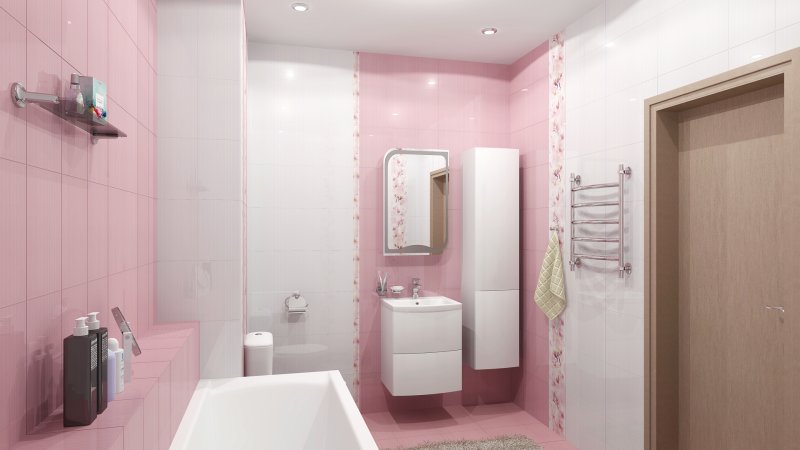 Pink tile for bathroom