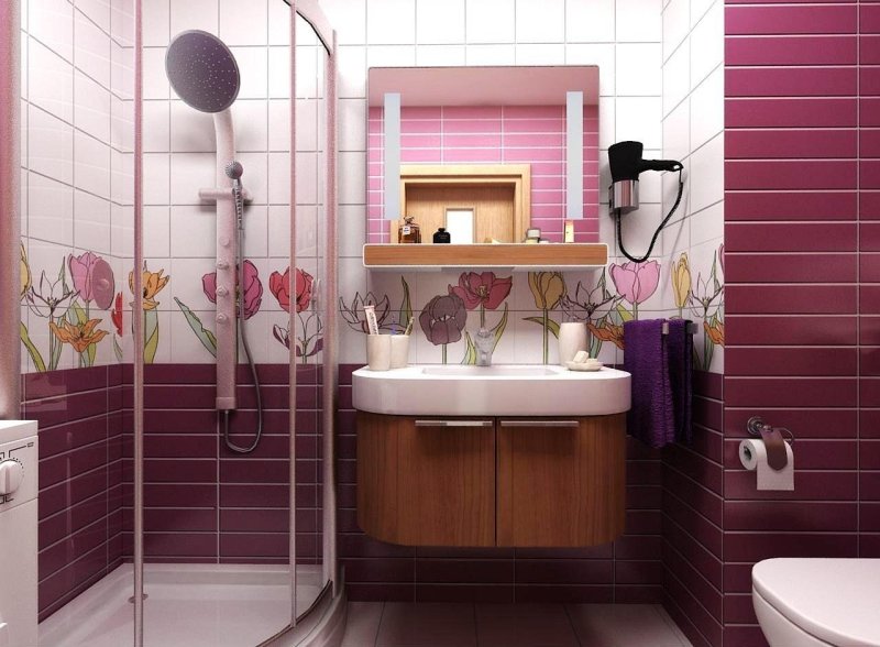 The interior of a small bathroom