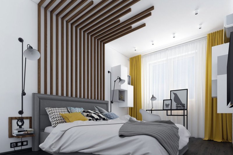 Wooden rails in the bedroom