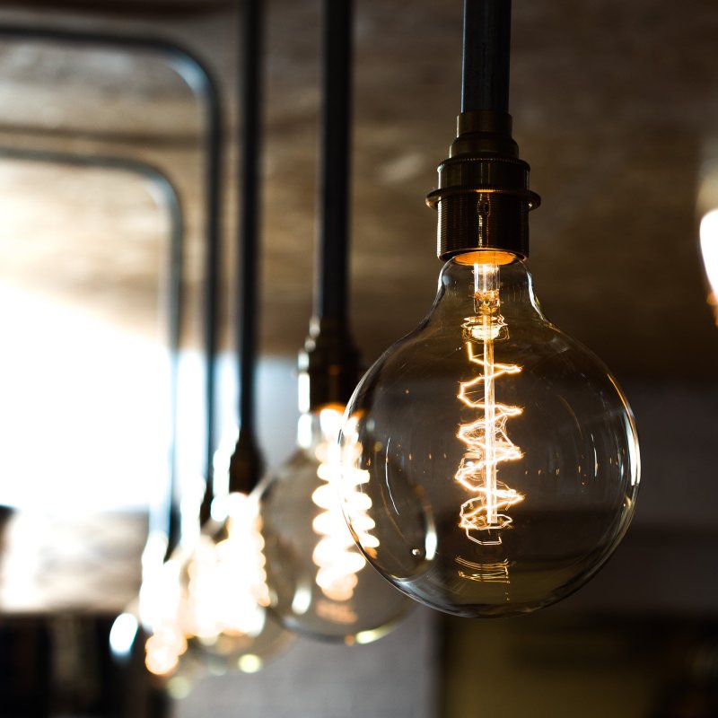 Edison lamp in the interior