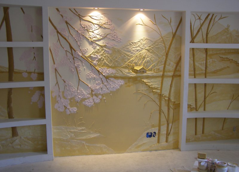 Wall decor by plaster