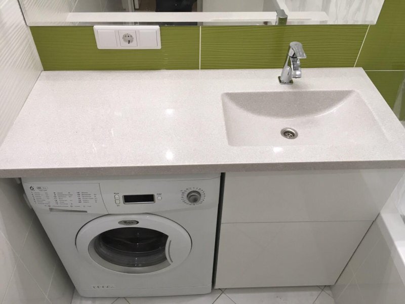 A countertop for a washing machine with a shell