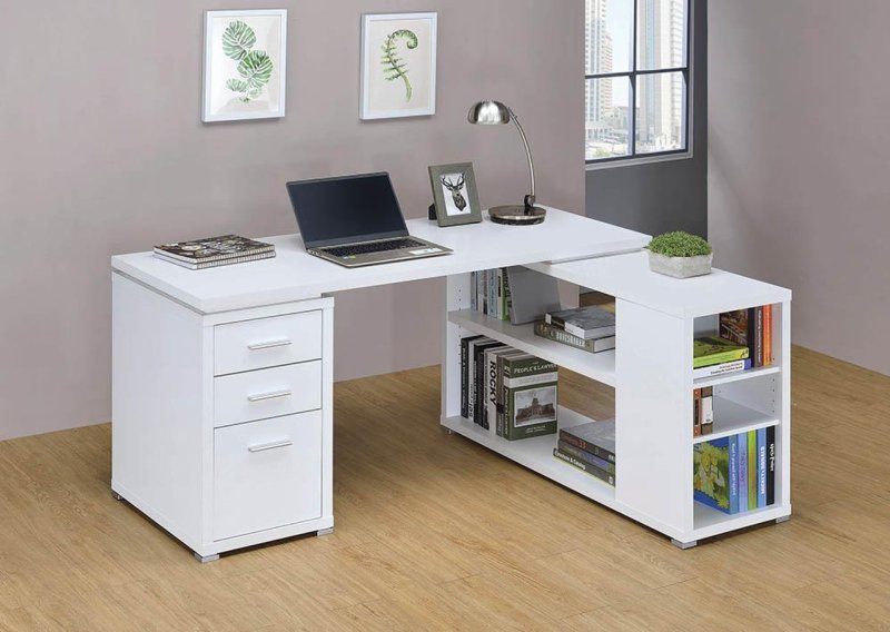 White office table