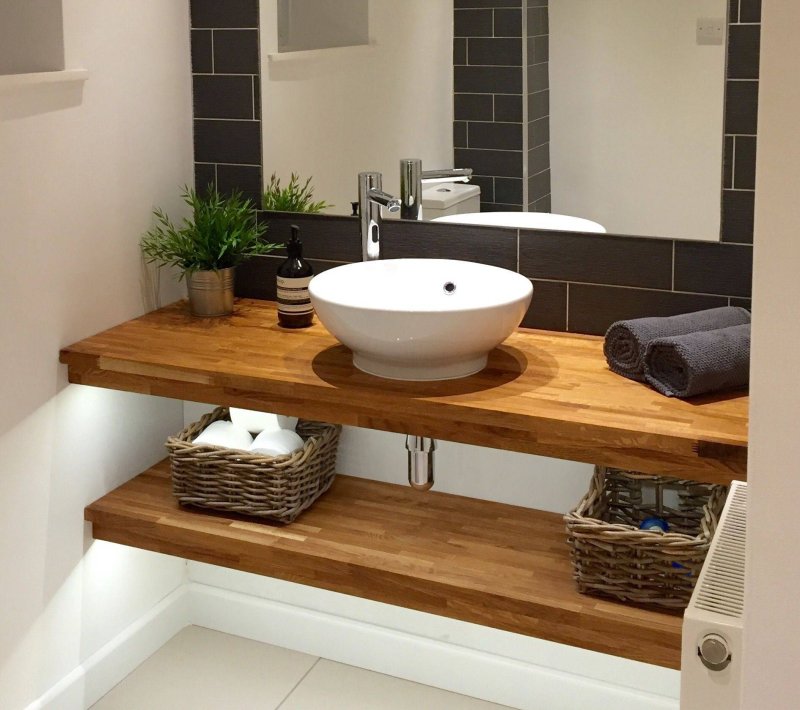 Bathroom countertop under the sink