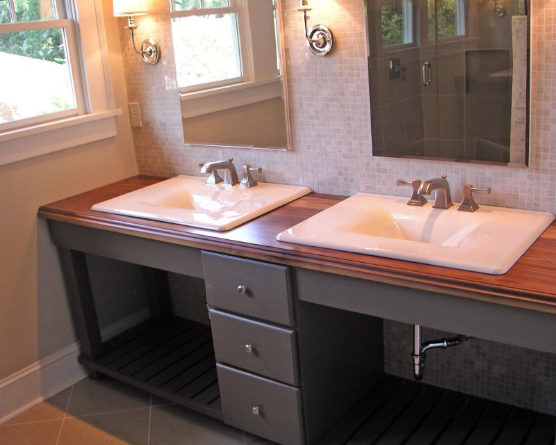 Bathroom countertop under the sink