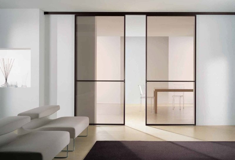 Sliding glass partitions