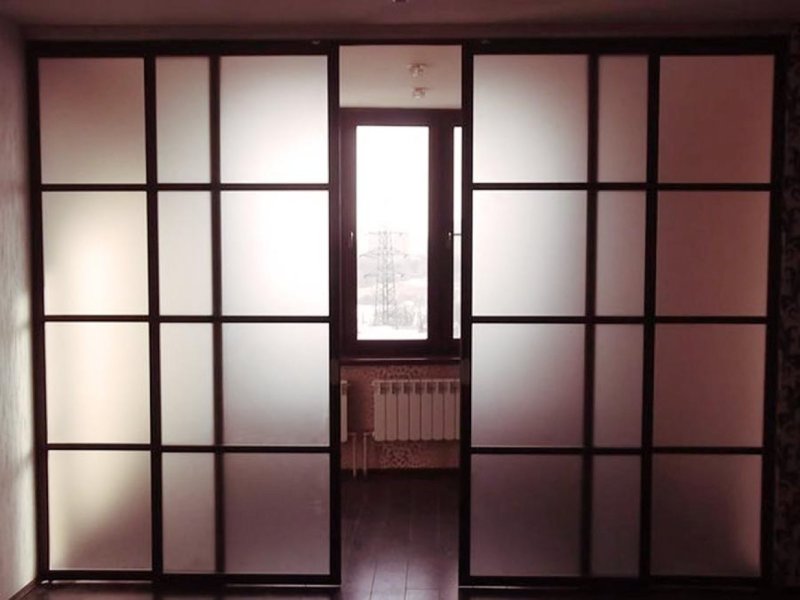 Sliding doors of the partition