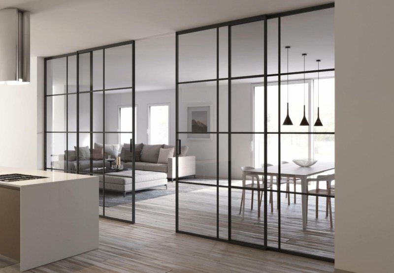 Glass partition loft