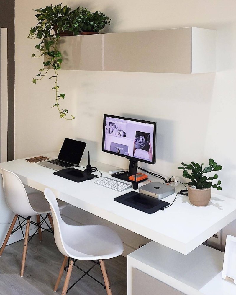 Computer table in the interior