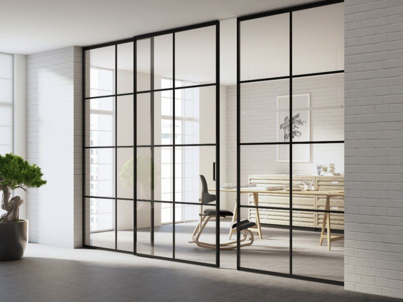 Glass partitions interior