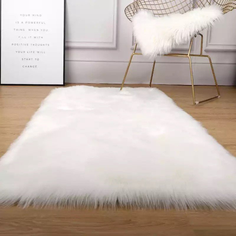 White fur carpet