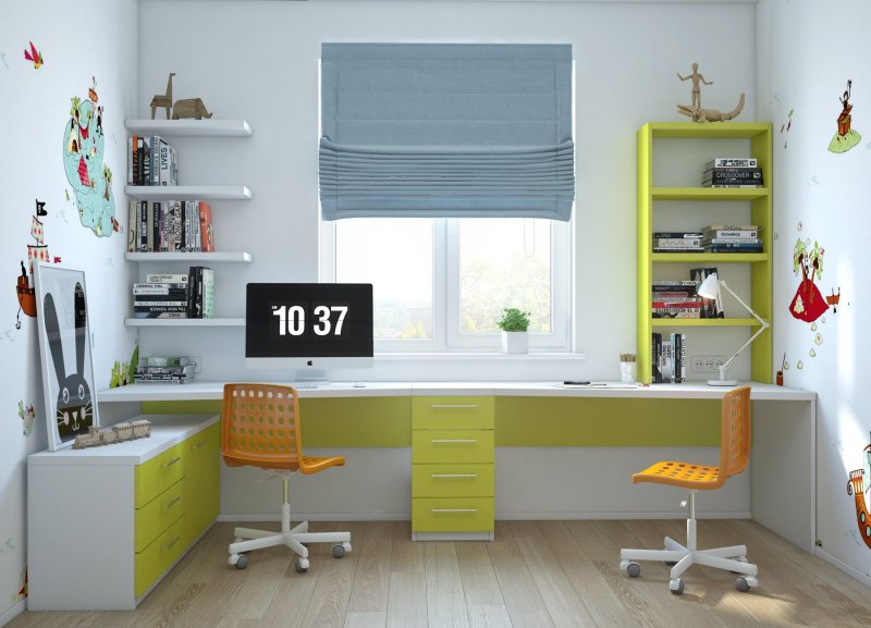 Table by the window in the nursery