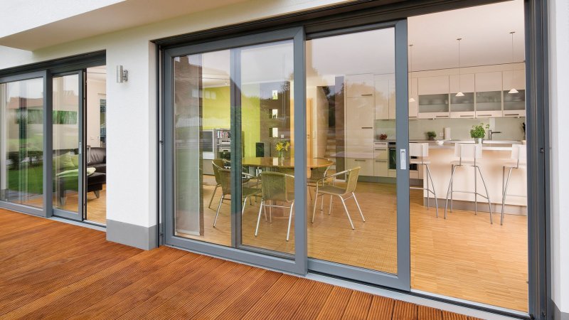 Sliding aluminum doors