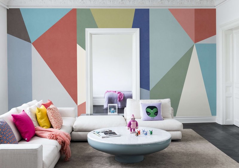 Geometric shapes on the wall