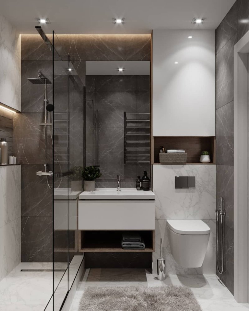 The interior of the bathroom in a modern style