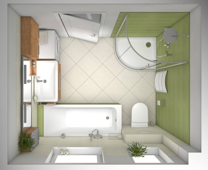 The design of a small bathroom