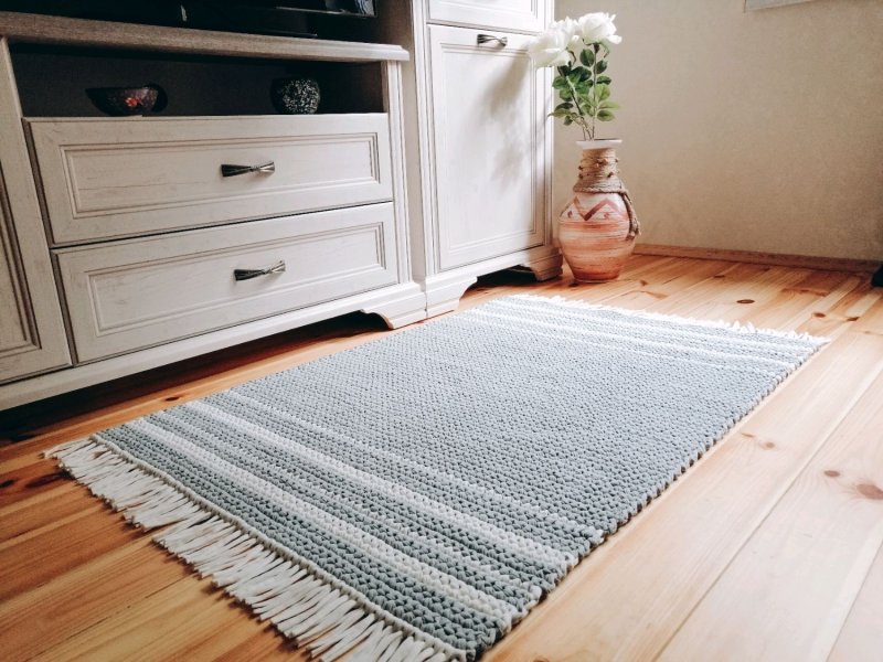 Kitchen rug on the floor