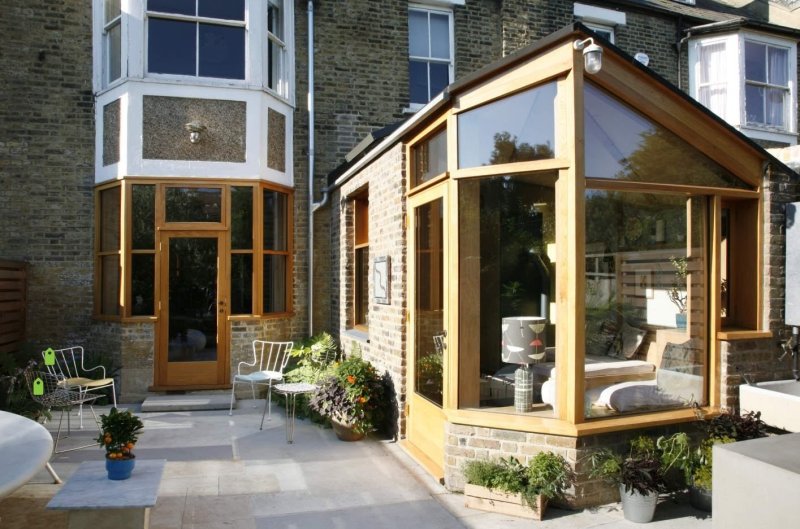 Glazed veranda attached to the house