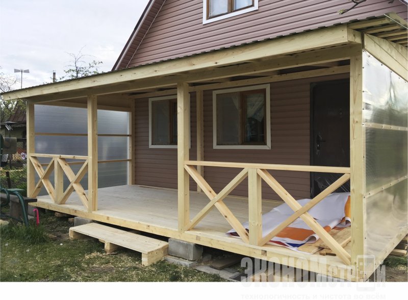 An extension of the veranda to the bathhouse