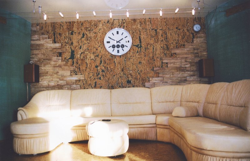 Cork wall in the interior