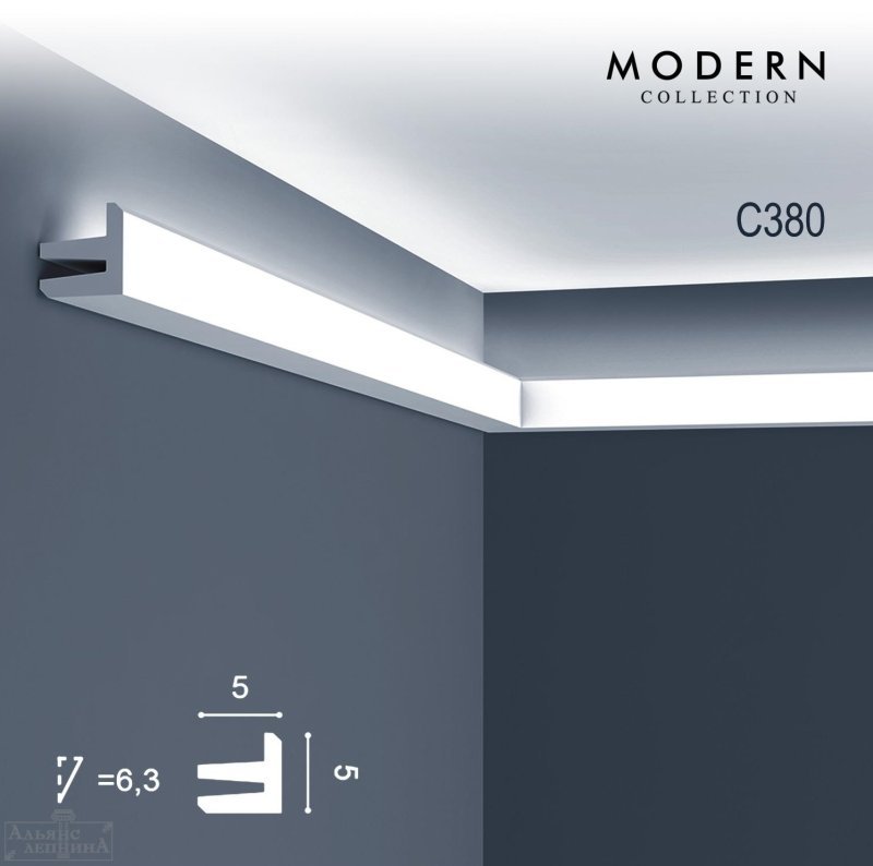 Cornice for hidden lighting Orac Decor C380 - L3