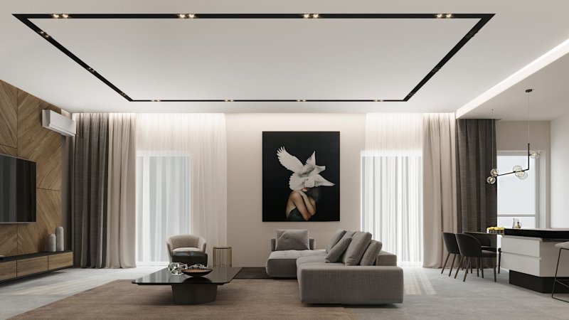 Ceiling in a modern style