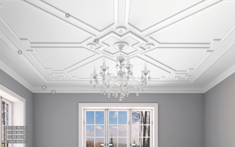 Ceiling plinth in a modern interior