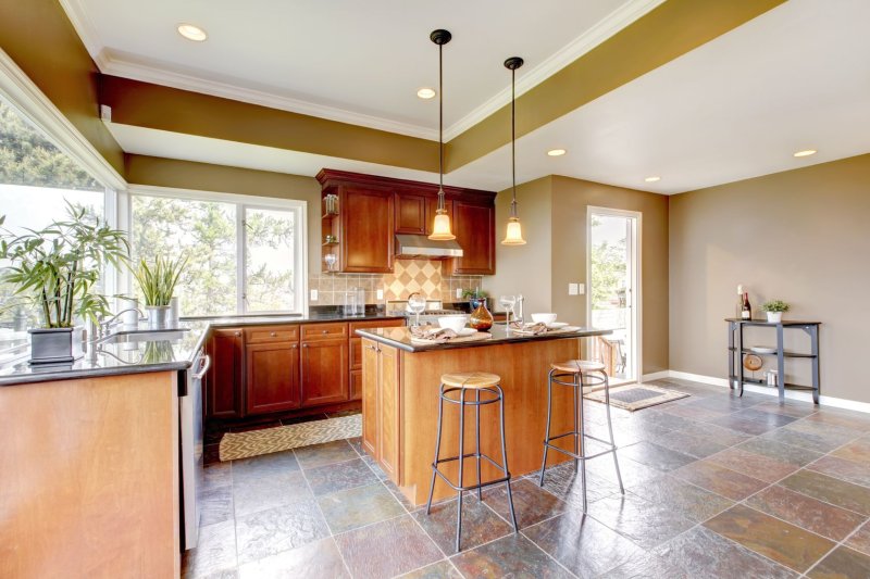 Ceiling in the kitchen