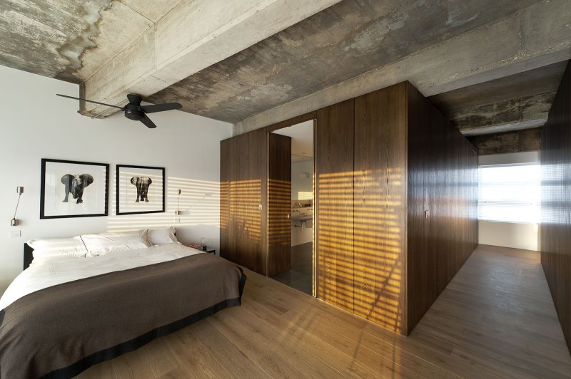 Loft style bedroom interior