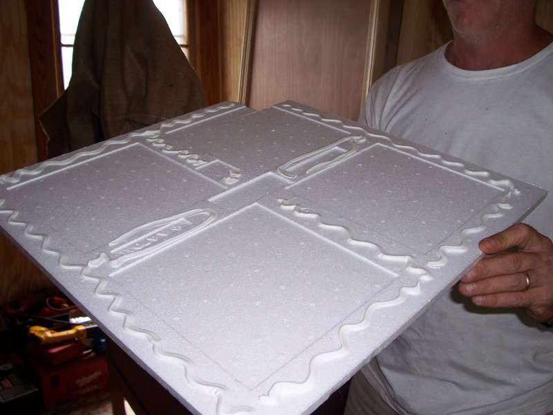 Polystyrene foam ceiling tiles