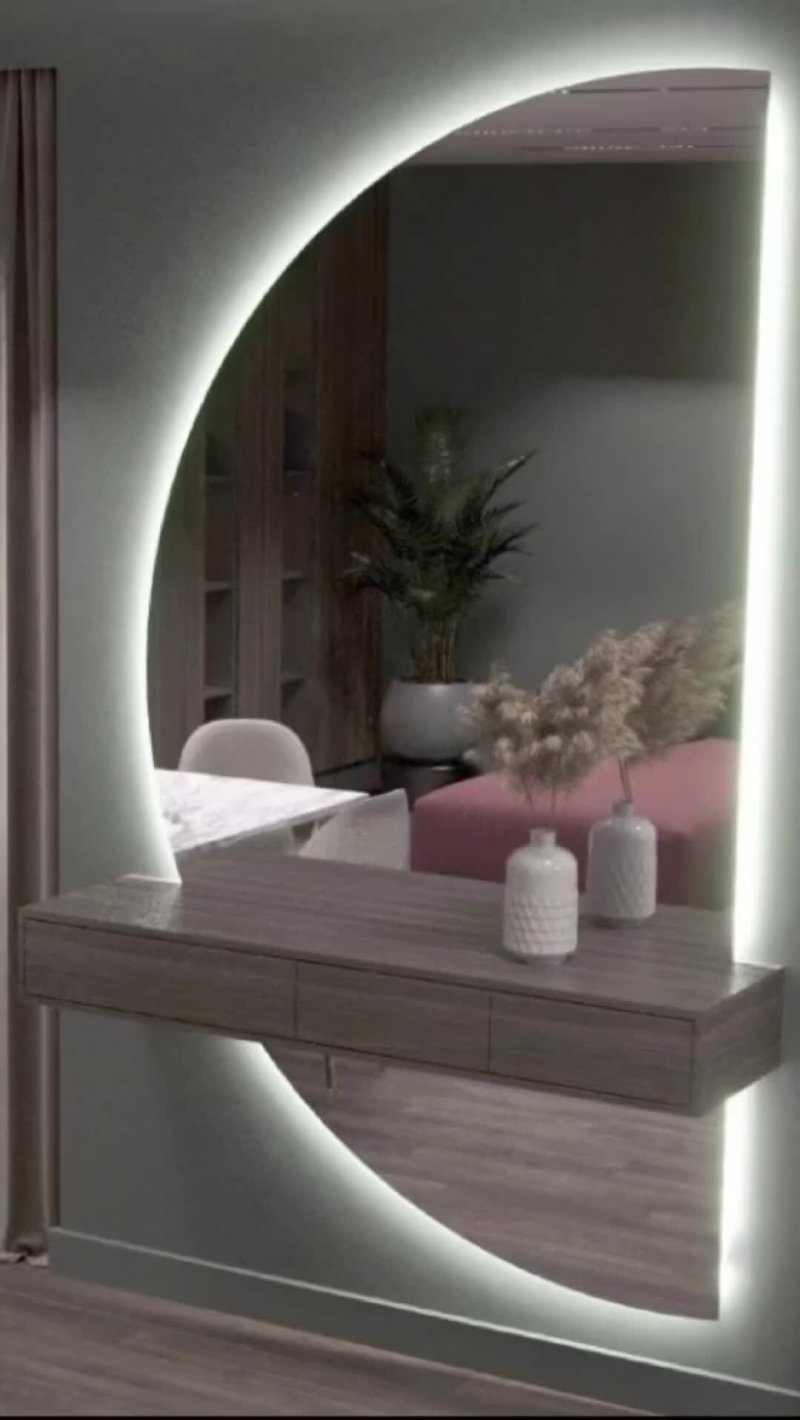 Mirror with frontal backlight