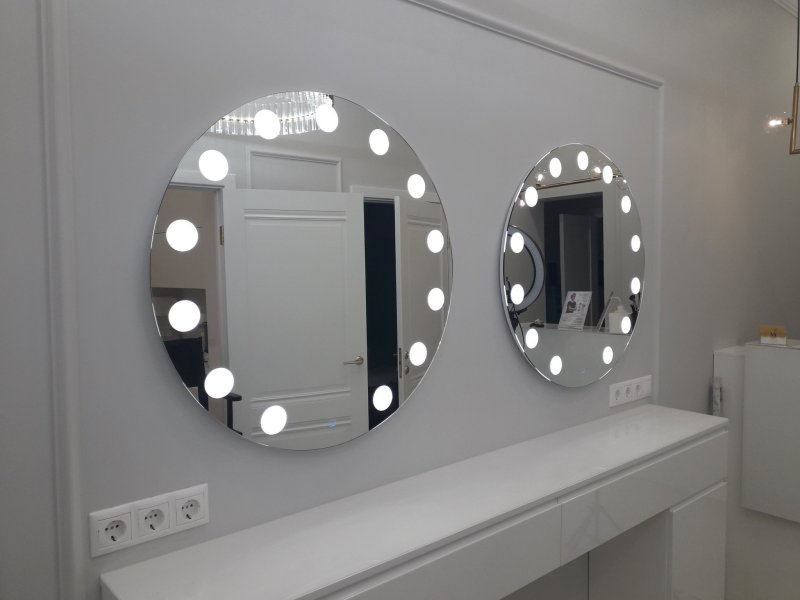 Round mirror with backlight