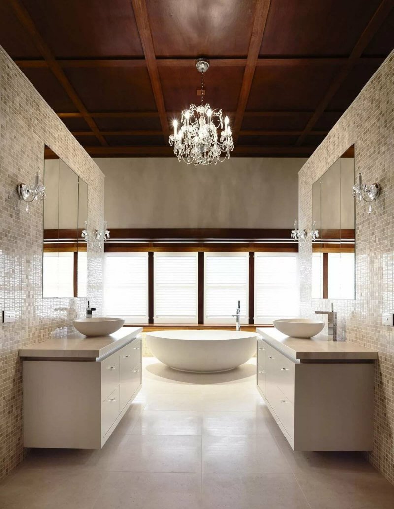 Ceiling design in the bathroom