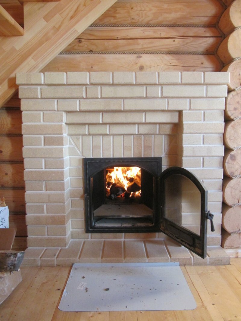 Bath stove with brick fireplaces