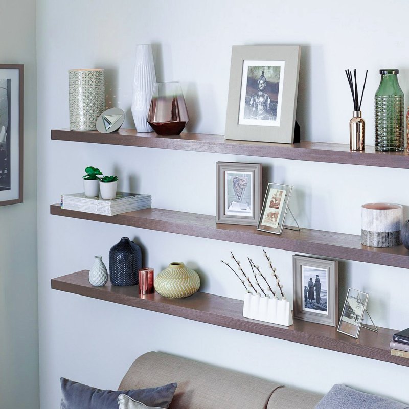 Shelves on the wall in the interior