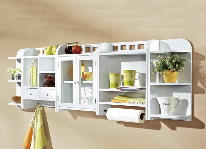 Hinged shelves for kitchen