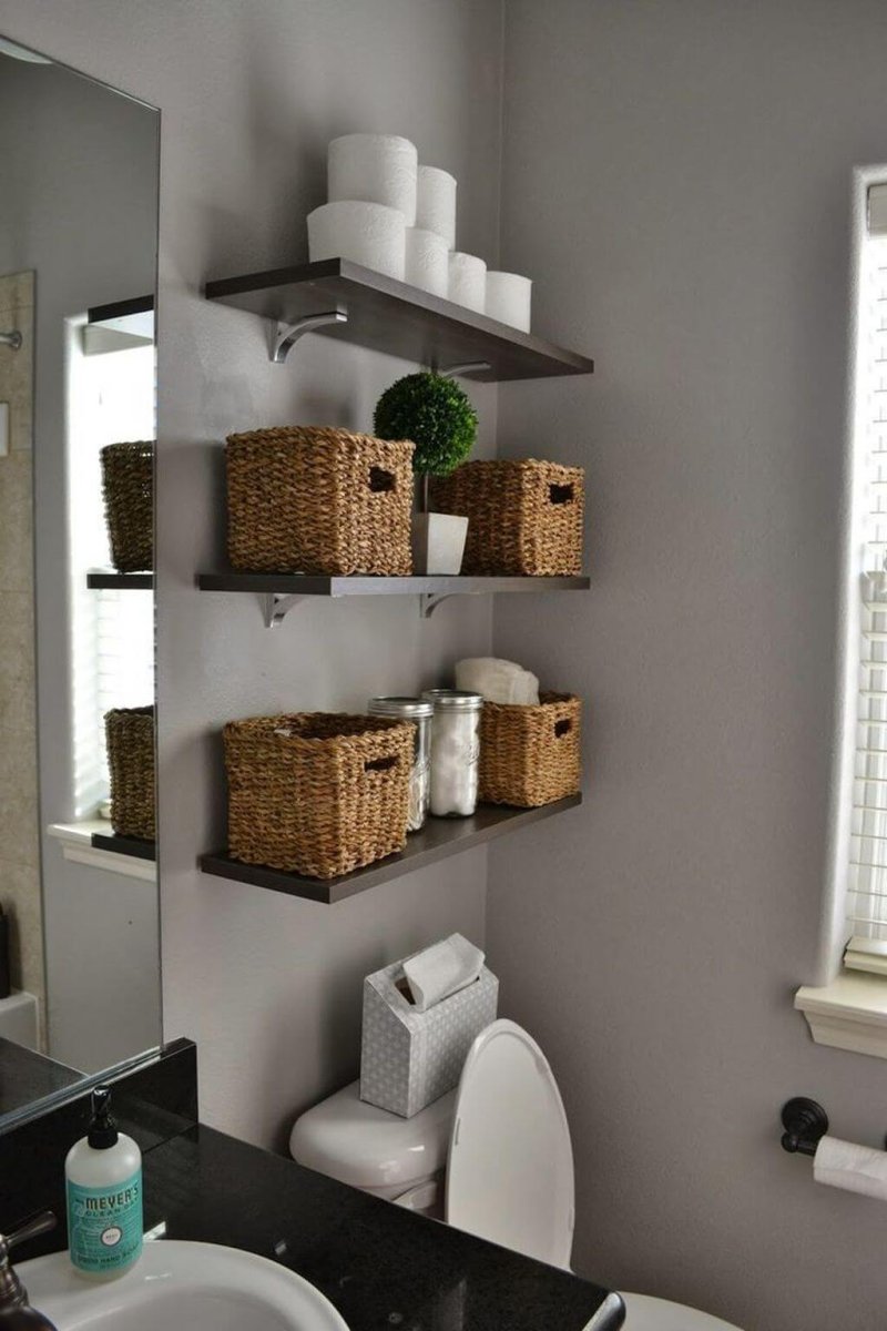 Shelves in the bathroom